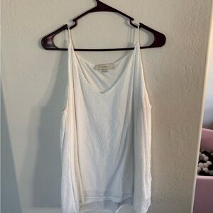 Loft Women's White Sleeveless Flowy Top